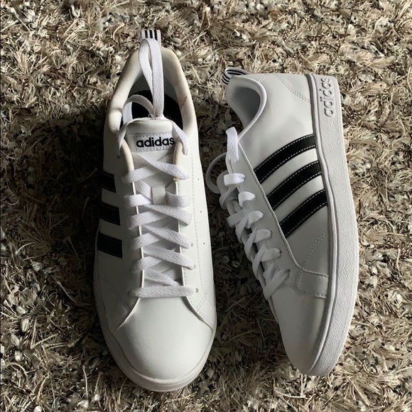 adidas Shoes - Adidas Black and white striped sneakers